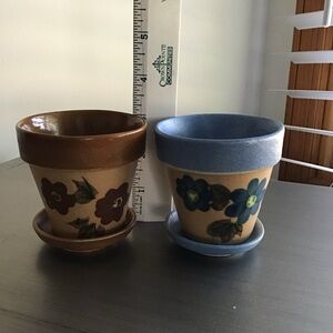 Floral Ceramic Planters Set